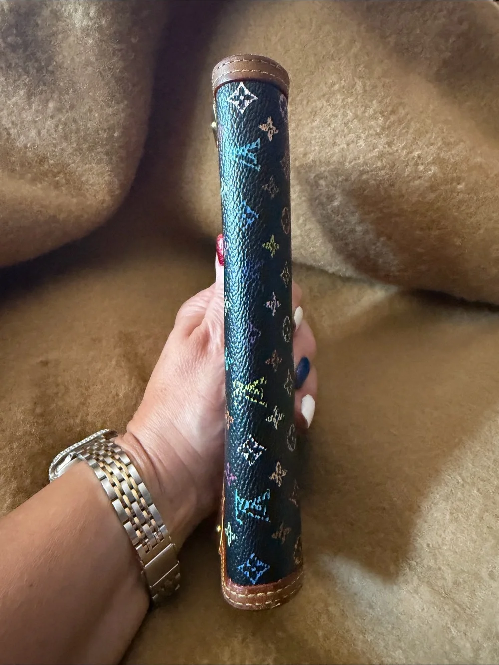 Louis Vuitton Black Murakami  (Multicolor) Monogram Trifold Wallet.